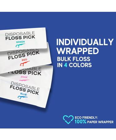 450 Individually Wrapped Multi-Color Floss Picks | Easy Grip Disposable Dental Flossers - Ideal for Travel & Plaque Removal - Buy Online on GoSupps.com