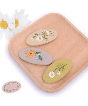 Buy Lyxoto 10-Piece Fabric Embroidery Flower Hair Clips for Girls - Slipproof Metal Snappy Accessories for Children - Buy Online on GoSupps.com