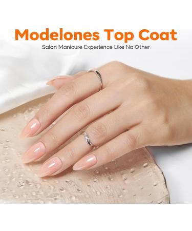 Modelones Hema-Free Gel Top Coat No Wipe Top Coat Gel Nail Polish Glossy Shine Long Lasting for Gel Polish Nails Protect Soak Off Home Salon Manicure U V/LED Needed - Buy Online on GoSupps.com