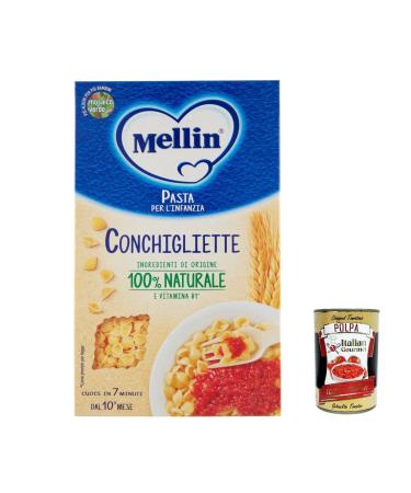 Italian Gourmet E.R. Mellin Conchigliette Pack of 6 conchigliette pasta 280g + Italian Gourmet Polpa 400g