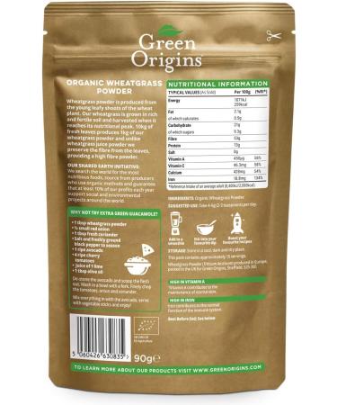 Green Origins Organic Wheatgrass Powder 90g - European Quality - Buy Online on GoSupps.com