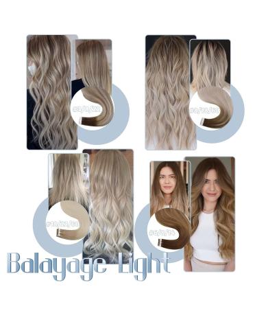Buy Hetto Tape In Extensions | Real Remy Hair Balayage #8/18/60 - Silky Light Brown to Platinum Blonde - 50cm - Buy Online on GoSupps.com
