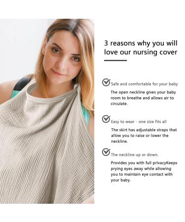 Soft & Breathable Cotton Breastfeeding Cover - Still Towel Snack Apron | Ideal Gift for Moms - Khaki - Buy Online on GoSupps.com