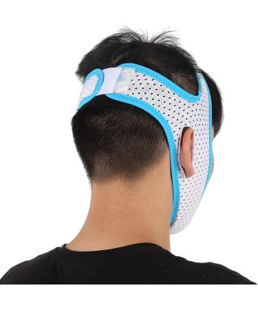 Breathable Anti-Snoring Sleeping Mask with Jaw Support Belt and Chinrest - Sky Blue Trim - Buy Online on GoSupps.com