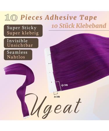 Ugeat 60cm Purple Tape In Hair Extensions - Real Hair 10 Pieces 25g #Violett - Shop Quality Hair Extensions for International Shipping - Buy Online on GoSupps.com