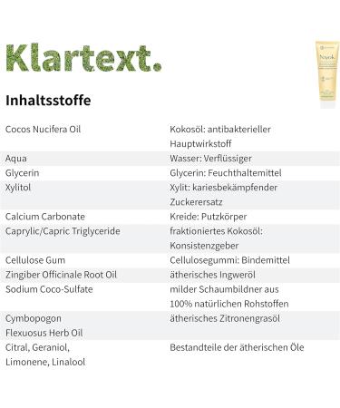 Niyok Organic Coconut Oil Toothpaste with Lemon Grass & Ginger (75ml) | Natural Fluoride-Free Vegan Toothpaste for Whiter Teeth & Gum Protection - Buy Online on GoSupps.com