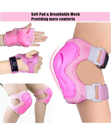 Kids Protective Gear Set | Soft Knee Pads, Elbow Pads, Wrist Guards - for Skating, Cycling, Rollerblading, Scooter, Skateboard | Boys Girls | Butterfly-Pink S - Buy Online on GoSupps.com
