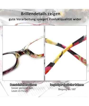 Cojwis 4 Pack Women's Reading Glasses - Stylish Patterns Spring Hinges 2.00x Magnification 4 Colors - Buy Online on GoSupps.com