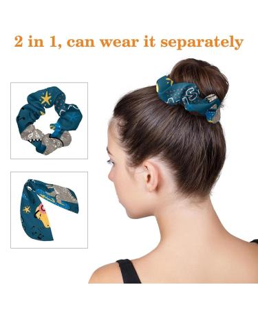 Music Notes & Guitar Hair Scrunchies Set - 6 Pcs Elastic Hair Ties for Women & Teen Girls - Buy Online on GoSupps.com