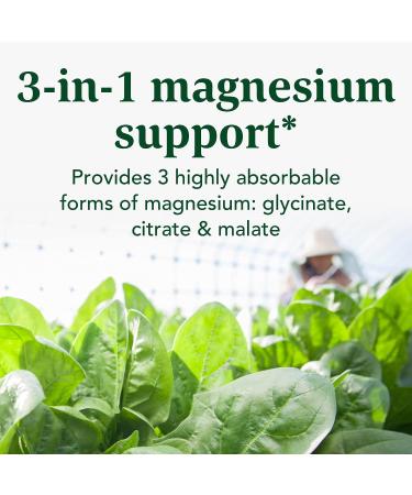 MegaFood Magnesium 300 Capsules - Vegetarian Blend for Heart, Nerve Health & Relaxation - Highly Absorbable Citrate, Malate, Glycinate - Gentle & Effective - 60 ct - Buy Online on GoSupps.com