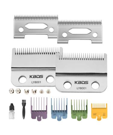 KBDS Replacement Blades for Clippers,Precision 2 Holes Clipper Blades Replacement for Magic Clip Parts Compatible with WAHL Clipper WAHL 5-Star Senior, Reflections Senior,2 PACK 2 PACK+Color guide comb