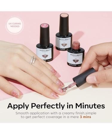 Modelones Pink Gel Nail Polish Set 6 Colors Nude Gel Polish White Pastel French Nail Polish Glitter Pink Soak Off LED Gel Nail Starter Kit Shellac Nail Varnish DIY Salon Manicure Gift for Woman rose Tea 1.17 ml (Pack of 6) - Buy Online on GoSupps.com