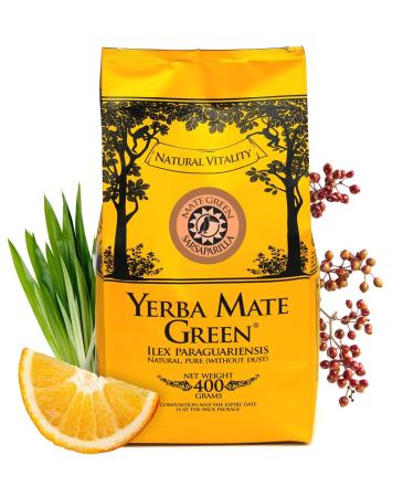Yerba Mate Green Sarsaparilla Brazilian Tea 400g + 50g El Pajaro | Sweet Refreshing Mate Tea with Sarsaparilla & Lemongrass | High Quality Stimulating Blend - Buy Online on GoSupps.com