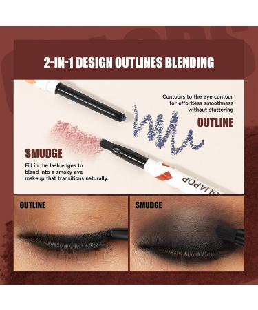 Eyeshadow Pen | Gel Texture Multicolors Makeup Eyeshadow with Brush | Quick Drying Eye Liner Long Lasting Eye Pencil Makeup Supplies Shakven Crow Black - Buy Online on GoSupps.com