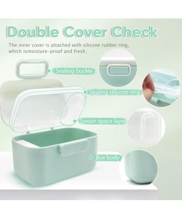 400ML Portable Milk Powder Dispenser with Bib and Sealed Silicone Cover - Green - Buy Online on GoSupps.com