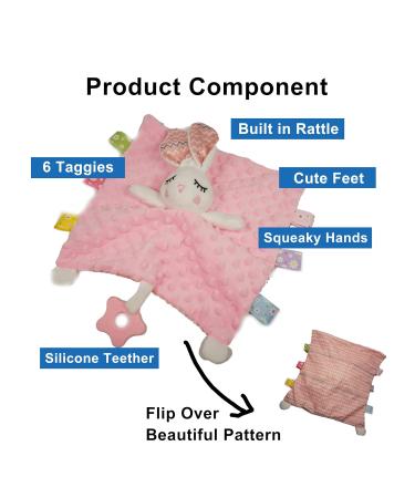 TOYTELLINI Soothe & Sense Super Soft Baby Security Blanket with Rattle, Teether, and Tags - Perfect Baby Gift for Sensory Snuggle, Nursery Toy for 0-36 Months - Buy Online on GoSupps.com