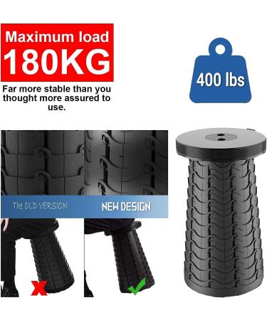 R&D FUTURE 2023 Upgraded Telescopic Stool - Lightweight, 400lbs Load Capacity, Collapsible/Portable Seat for Indoor/Outdoor Use - Retractable Folding Stool for Adults (Black) - Buy Online on GoSupps.com