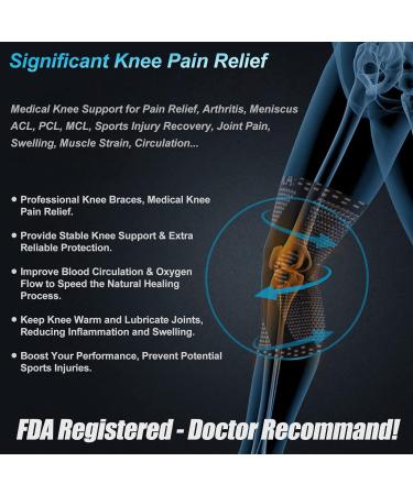NEENCA Professional Knee Brace Knee Compression Sleeve Support for Men Women with Patella Gel Pads & Side Stabilizers Medical Grade Knee Pads for Running Meniscus Tear ACL Arthritis Joint Pain Relief L Black - Buy Online on GoSupps.com