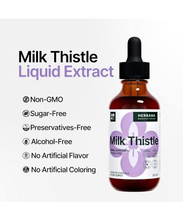 Milk Thistle Liquid Extract - Natural Liver Support Drops - Cleanse & Detox Supplement - High Potency for Men & Women - 45-Day Supply - Buy Online on GoSupps.com