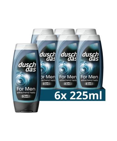 Duschdas 3-in-1 shower gel & shampoo for men shower bath with Fresh-Energy fragrance formula ensures a refreshing start in the day 6 x 225 ml 225 ml (6 Pack) - Buy Online on GoSupps.com