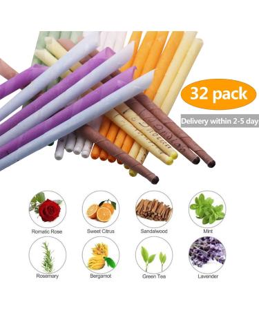 Buy 32 Pcs Ear Candles - Beeswax & Natural Cotton Ear Cones with Filters | 8 Colors Available - International Shipping - Buy Online on GoSupps.com