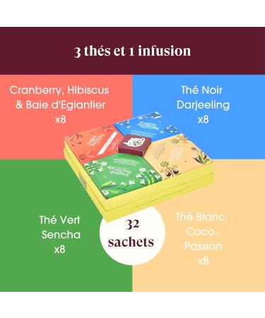 English Tea Shop - Coffret th s et infusions bio - Moments de bonheur - 3 th s et 1 tisane bio dans une bo te de 32 sachets - Cadeau offrir - Buy Online on GoSupps.com