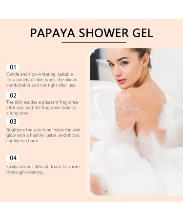 VKaoess Papaya Exfoliating Shower Gel with Vitamin E Brightening Body Wash for Smooth Soft Skin Moisturizing & Nourishing Bath Cream Soft Refreshing Fruity Fragrance for All Skin Types 5 Bottles - Buy Online on GoSupps.com