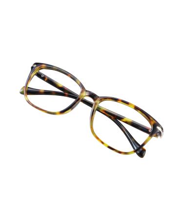 VisionGlobal Blue Light Blocking Glasses for Women Anti Eyestrain Computer Reading TV Glasses Stylish Square Frame Anti Glare(Brown Tortoise +1.75 Magnification)