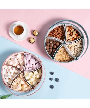 Snack Serving Tray with Lid Snackle Box Snack Serving Tray Snack Box Candy Dish Snack Tray with Lid Dry Fruit Tray Divided Serving Tray Fruit Platter Tray for Parties Appetizer Tray Snack Tray w Roze - Buy Online on GoSupps.com