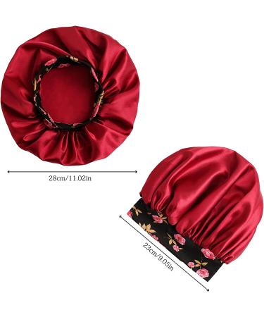 JINHU Silk Bonnet Satin Sleep Cap 3 Pcs - Wide Elastic Band for Night Sleep - Hair Loss - Curly Long Hair - Black Women - Buy Online on GoSupps.com