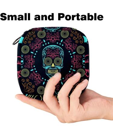 Totenkopf-Boho Storage Bag for Women's Essentials | Large Menstrual Cup & Periodic Inserts Pocket | Multi-Colored Tampon Panty Liner & Bandage Organizer - Buy Online on GoSupps.com