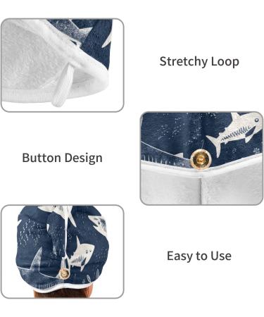 Sharks-2735 Hair Towel 2 Pack | Super Absorbent Quick Dry Hair Turbans for Women & Girls - Buy Online on GoSupps.com