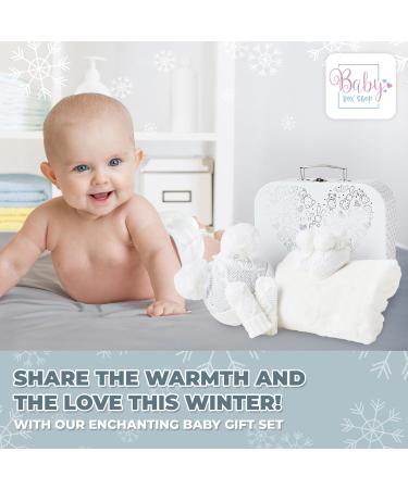Winter Baby Clothes Set for Newborn Girls - Baby Shower Gift with Fleece Blanket, Knitted Booties, and Hat - Newborn Winter Essentials Kit for Baby Girl - Buy Online on GoSupps.com