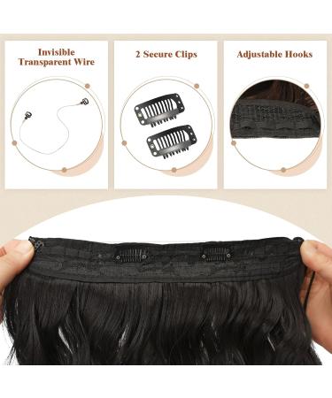 Feshfen Invisible Hair Extensions - Adjustable Curly Dark Brown 50cm | Secret Hair Part for Women - Buy Online on GoSupps.com