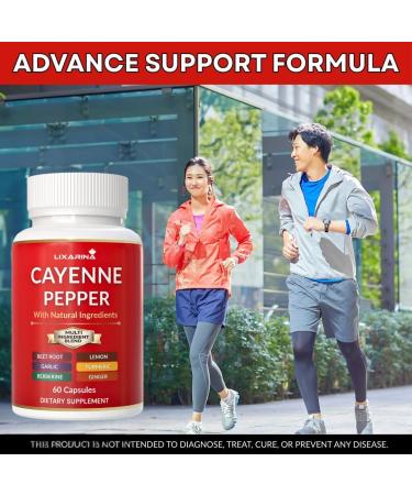 LIXARINA Cayennee Pepper | Cayyanne Pepper Capsules | Cayeenne Advanced Support Supplements | Capsules for Men and Women - 120 Capsules - Buy Online on GoSupps.com