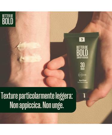 BETTER BE BOLD SPF 30 matting sun fluid for baldness and face. Sun protection with UVA and UVB filters. Waterproof absorbs quickly. Coral friendly and fragrance-free. Made in Germany - Buy Online on GoSupps.com