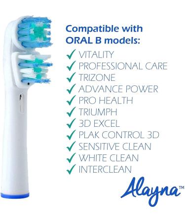 OralB Braun Compatible Replacement Brush Heads - Double Clean Pack of 4 - for Oral B Pro 1000 8000 9000 Sonic - Adults Kids Vitality Dual Plus - Buy Online on GoSupps.com