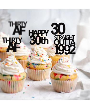 Keaziu 48 Pack Straight Outta 1992 & Thirty AF Cupcake Toppers - 30th Birthday Party Decor - Buy Online on GoSupps.com