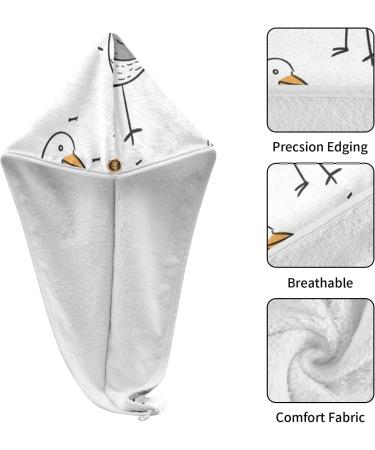 Super Absorbent Grey Birds Hair Towel 2 Pack - Quick Dry Hair Turbans & Twisty Wrap for Women & Girls - Buy Online on GoSupps.com