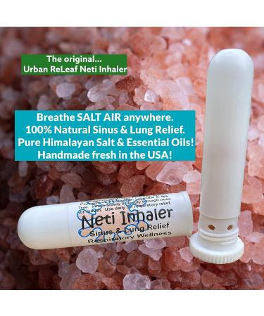Urban ReLeaf Neti Salt Air Relief Inhaler - Fast Relief for Sinus & Lung with Himalayan Salt - 100% Natural Vegan, USA Made - Buy Online on GoSupps.com