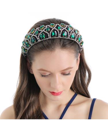 QIANXUAN Crystal Rhinestone Headband for Women | White Pearl Girls Headband | Handmade Velvet Jewelry Hairband with Pearly Flower Design - Buy Online on GoSupps.com