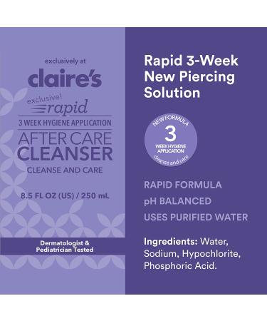 Claires Piercing Aftercare Saline Solution - Nose & Ear Cleaner, 8 fl oz - Buy Online on GoSupps.com