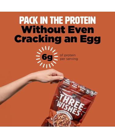 Three Wishes Muesli amande au chocolat (lot de 4) C r ales sans gluten 6 g de prot ines et 3 g de sucre pour petit-d jeuner et collation sains emporter v g talien casher et sans c r ales Amande au chocolat 8 g (Lot de 4) - Buy Online on GoSupps.com