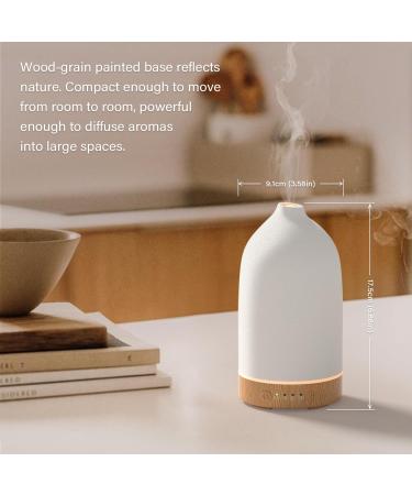 Salubrito Ceramic Aroma Diffuser | White Essential Oil & Ultrasonic Humidifier | BPA-Free Aromatherapy Diffuser | Automatic Shut Off | 100ml - Buy Online on GoSupps.com