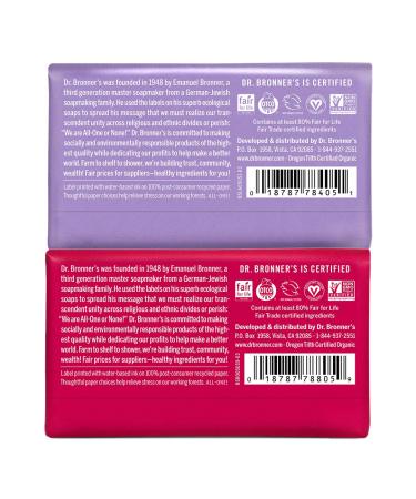 Dr. Bronner's 2-Pack Pure-Castile Bar Soap Bundle - Rose & Lavender - Organic Oils, Gentle and Moisturizing for Face, Body, and Hair - Biodegradable, Vegan, Cruelty-Free - Non-GMO - Lavender Rose - 2 Count Pack - Buy Online on GoSupps.com