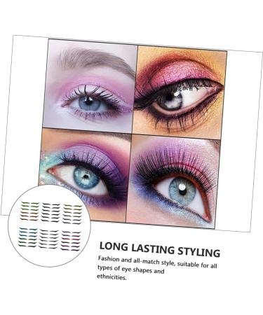Healeved 12 Pcs Eyeliner Double Sided Eyelid Tape Glitter Duct Tape Eyelid Tape Invisible Stickers Plastic 1 count (Pack of 1) Assorted Colorx2pcs - Buy Online on GoSupps.com