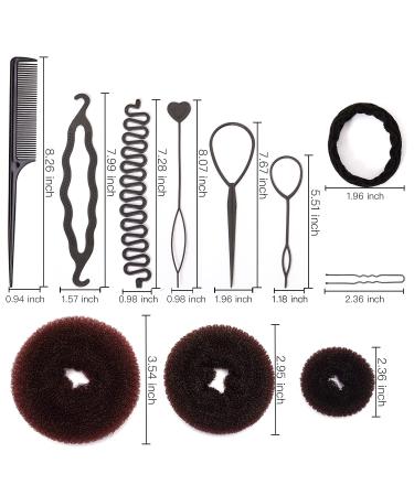 21pcs Girls Hair Bun Donut Maker Set with Bobby Pins - Stylish French Twist Styling Kit for Women and Girls - Buy Online on GoSupps.com