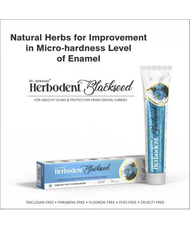 Herbodent Blackseed Toothpaste - Natural Enamel Protection with THYMOQUINONE & 7 Organic Herbs for Sensitivity & Cavities (6.53 oz - Buy Online on GoSupps.com
