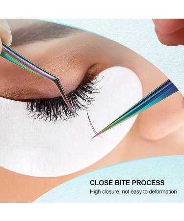 3-Part Non-Slip Eyelash Tweezers Set - Stylish Curved Design for Eyelash Extensions - Buy Online on GoSupps.com