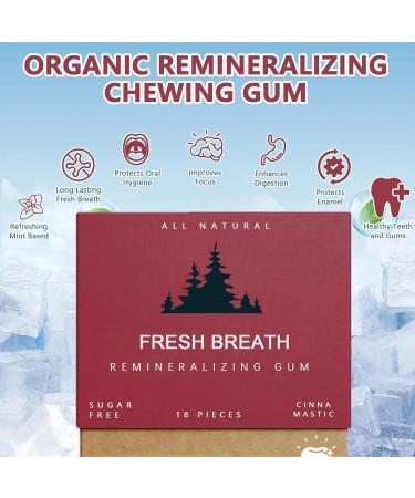 Remineralizing Chewing Gum Organic Mastic Mint Miracle Remineralizing Chewing Gum Sugar-Free Long Lasting Under Brush Chewing Gum 2 Boxes/36 Pieces Simply Gum for Whiten Teeth and Gum Protection Green&red - Buy Online on GoSupps.com